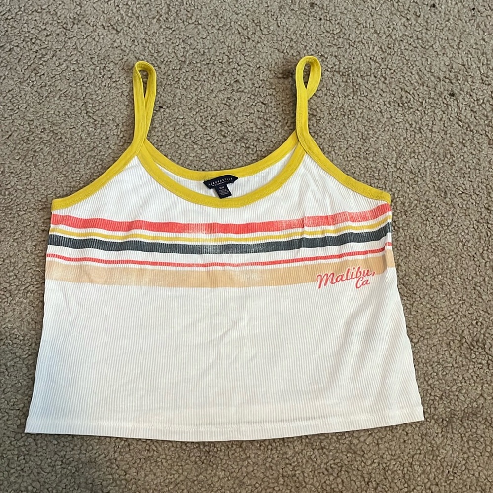 Striped cropped tank top
